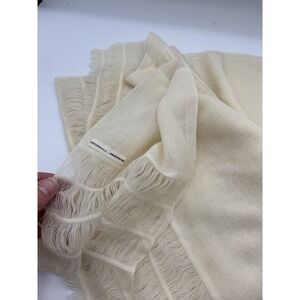 Churchill Handwoven Vintage Beige Scarf 70s Soft Read